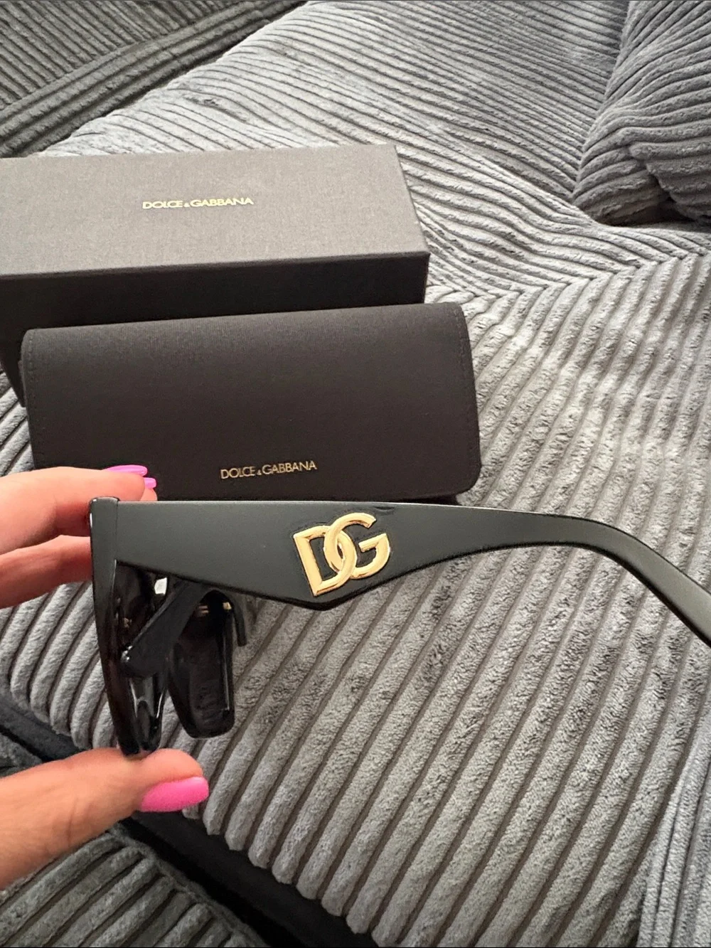 Dolce & Gabbana Black Cat-Eye Sunglasses with Branded Case NWT never worn